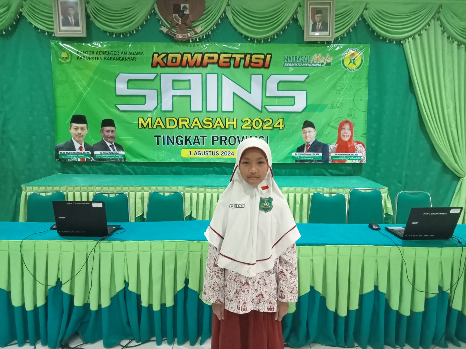Siswi MI Sudirman Giriwondo mengitkuti Kompetisi SAINS tingkat provinsi